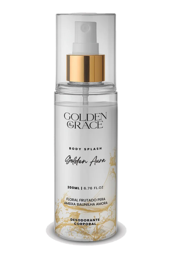 Frasco de body splash Golden Aura, 200 ml